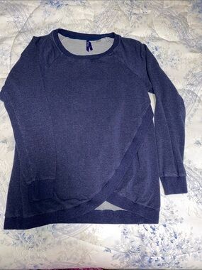 Seraphine Maternity Navy Cross-Front Pullover Sweatshirt
